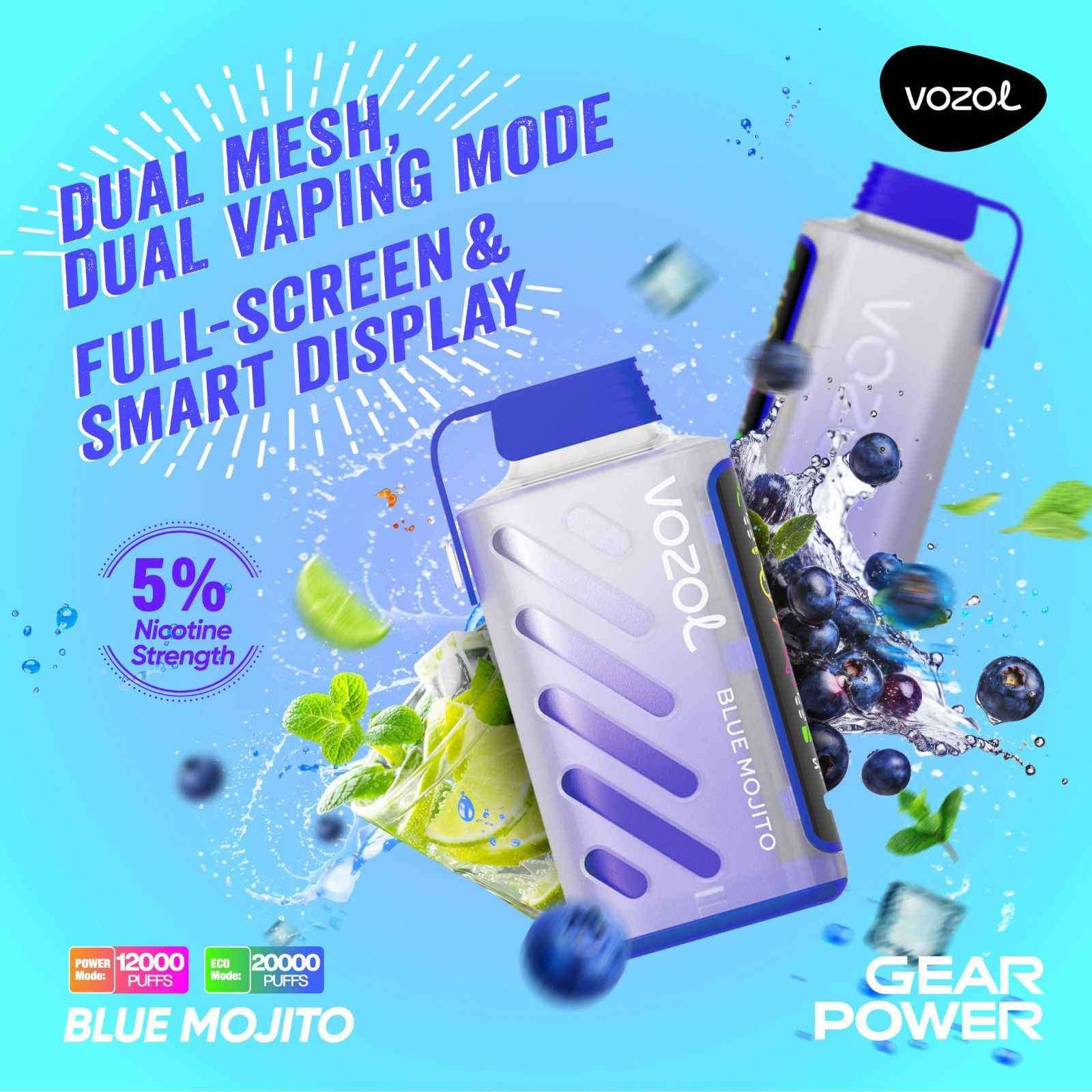 BLUE MOJITO vozol gear power 20000 puffs