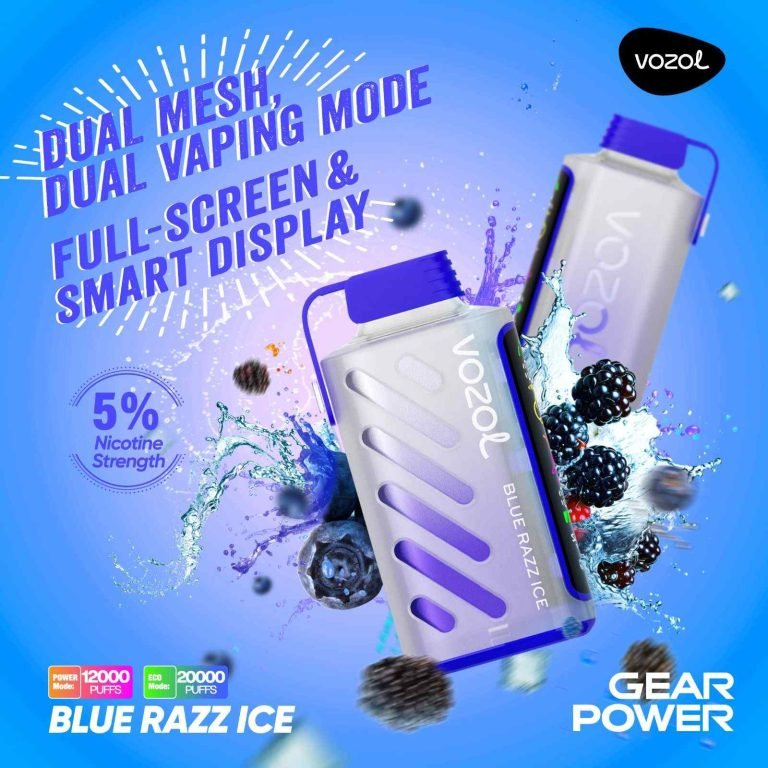 BLUE RAZZ ICE vozol gear power 20000 puffs