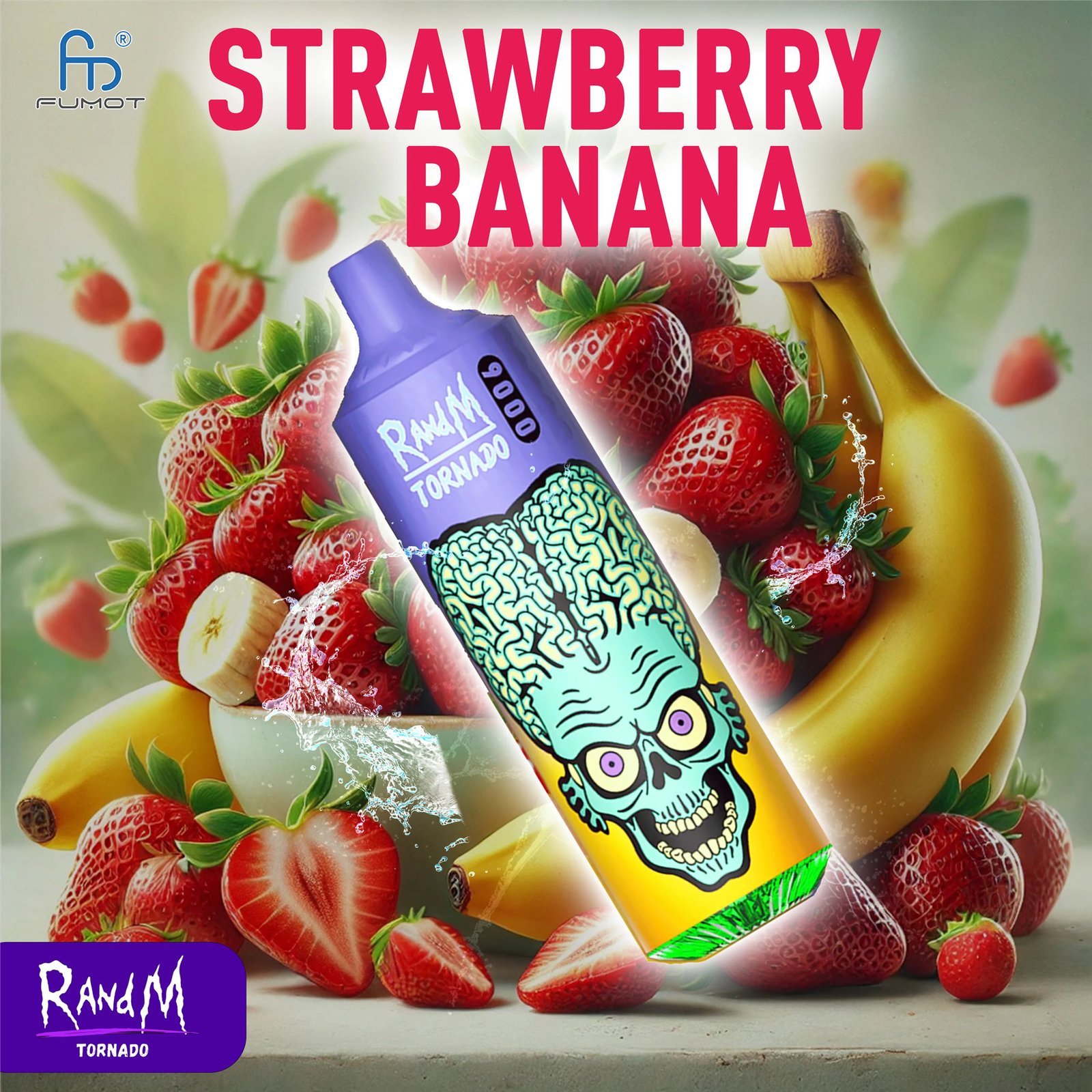 Strawberry Banana RandM Tornado Vape 9000