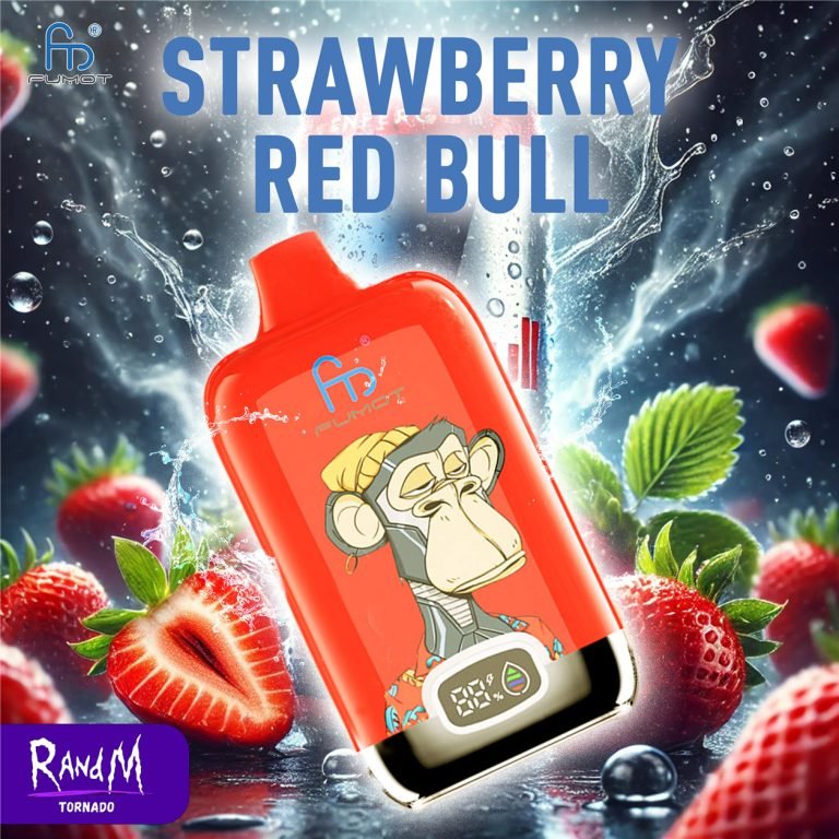 Strawberry Red Bull RandM Vape Digital Box 12000