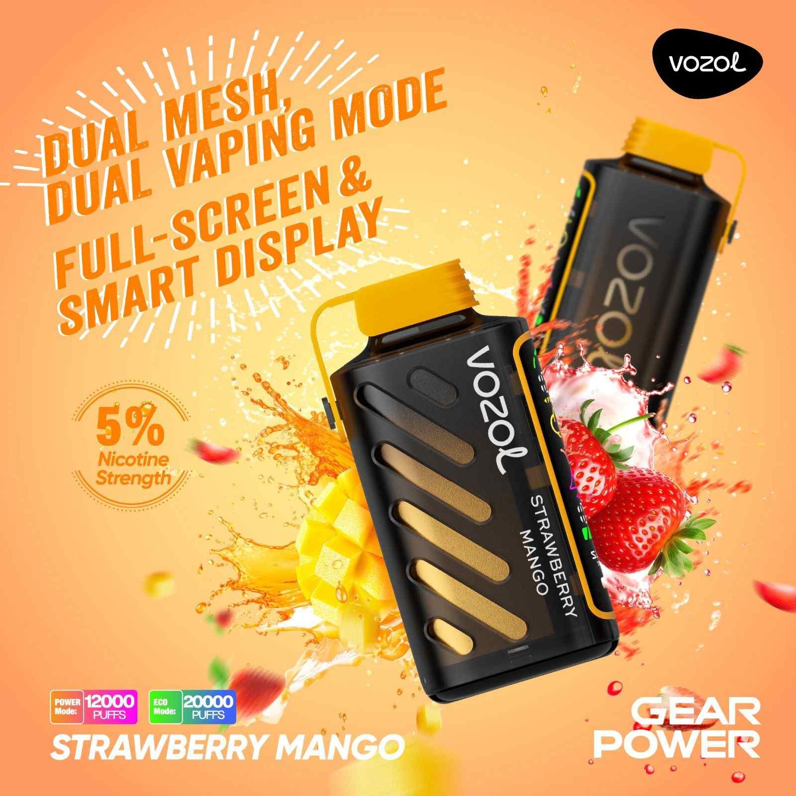 STRAWBERRY MANGO vozol gear power 20000 puffs