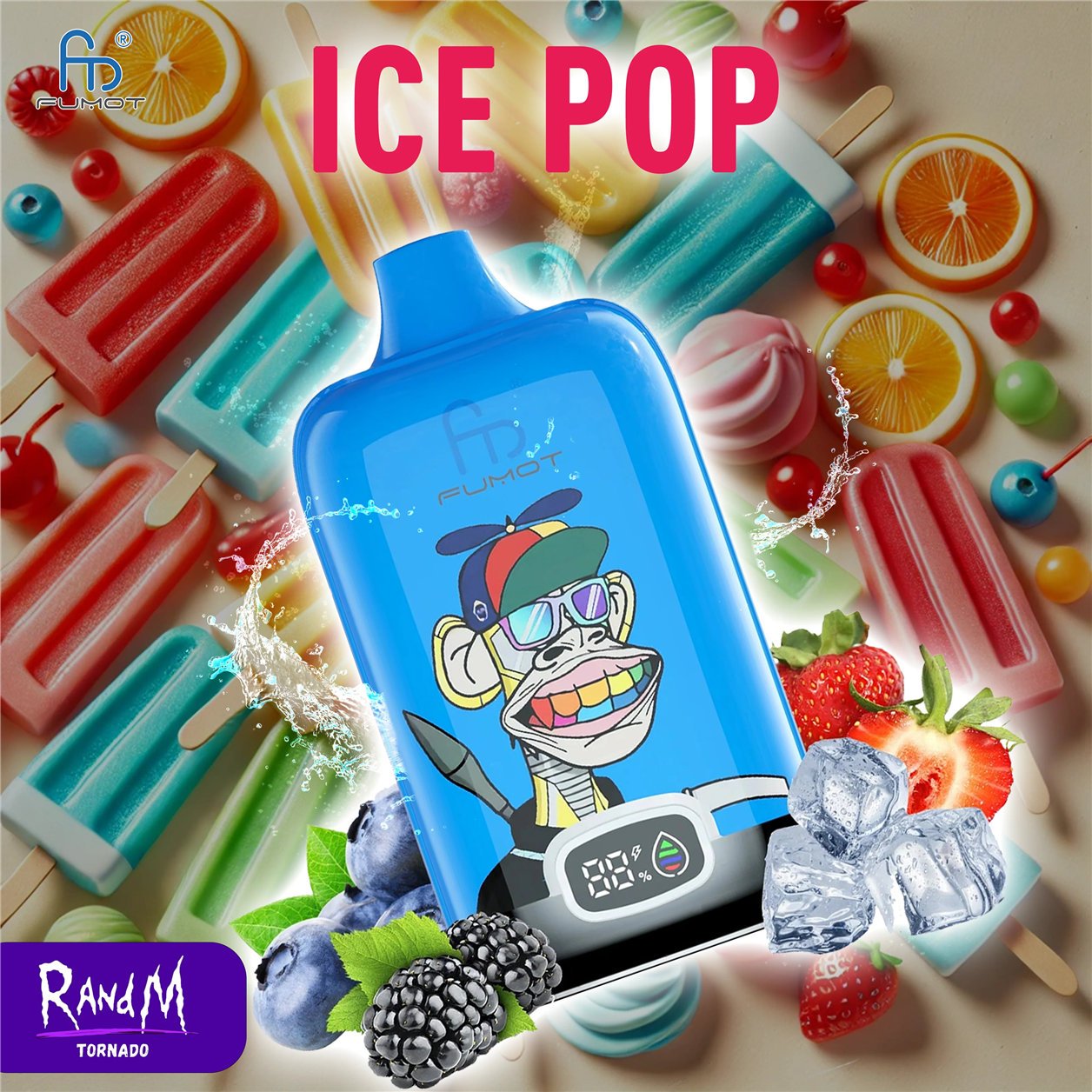 Ice Pop RandM Vape 12000 DIGITAL BOX