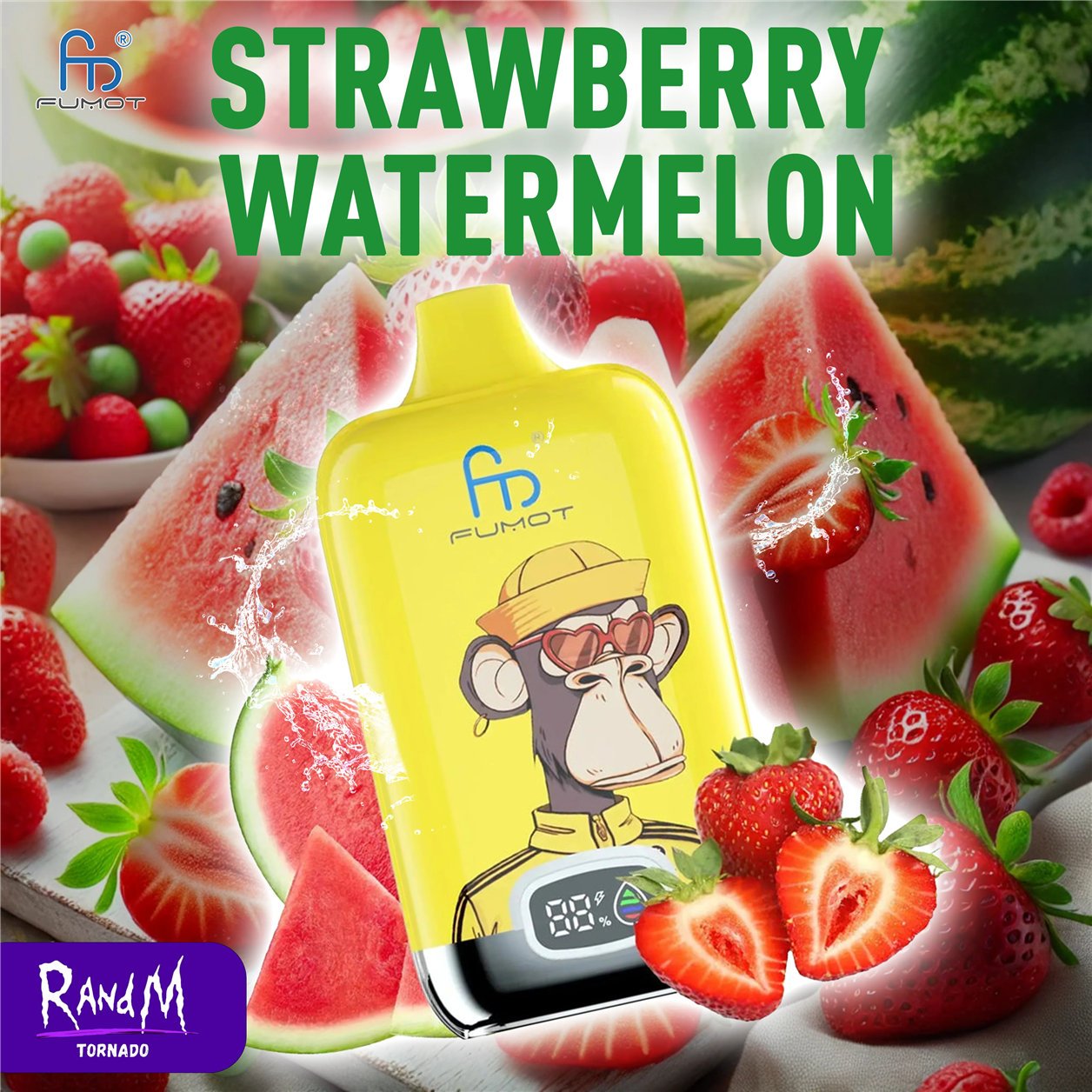 Strawberry Watermelon RandM Vape 12000 DIGITAL BOX
