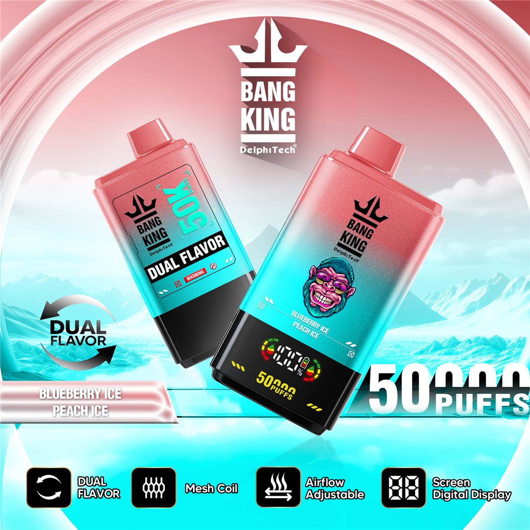 bang king 50000 dual flavour blueberry ice - peach ice