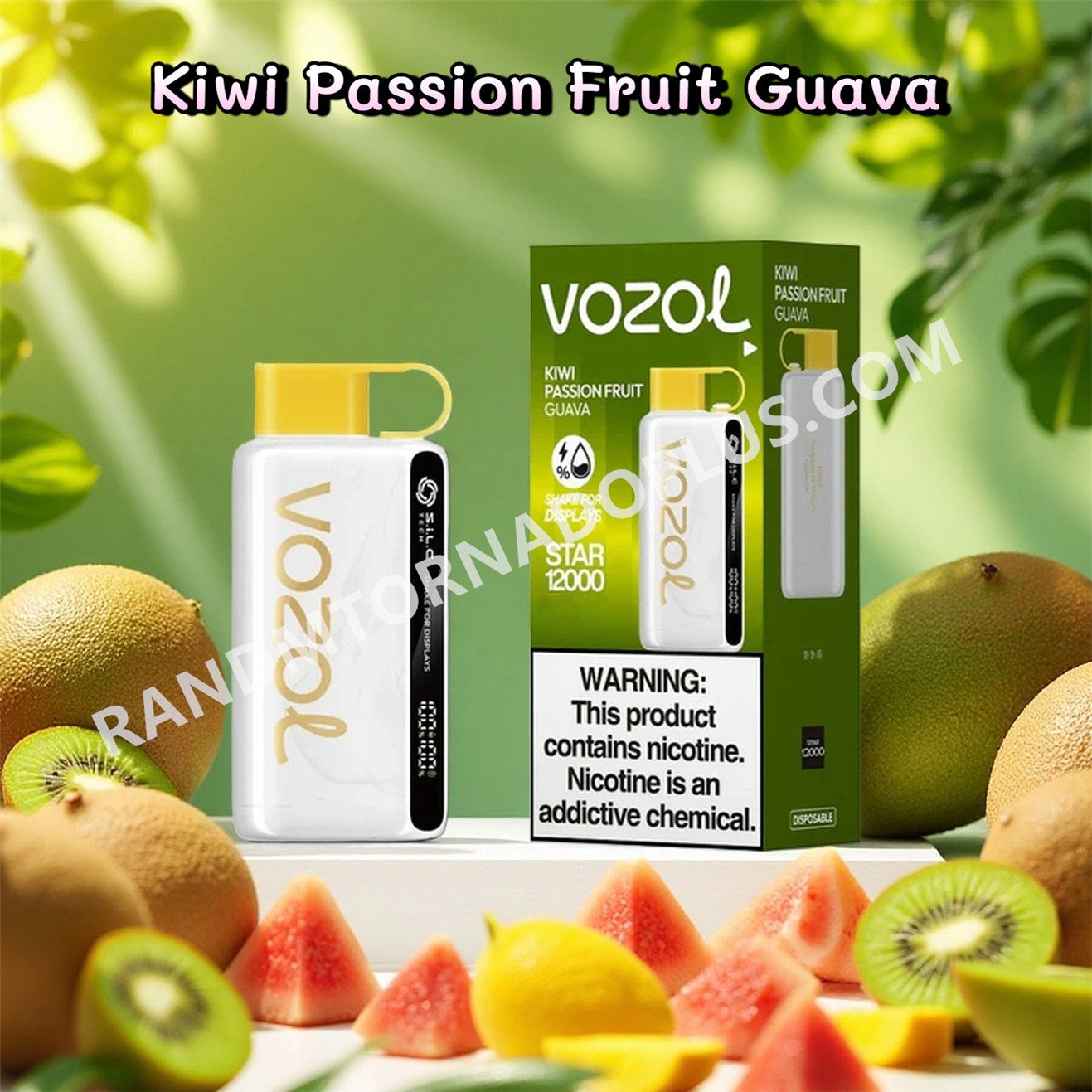Kiwi Passion Fruit Guava Vozol Star 12000 Vape Rtdeffvs12000