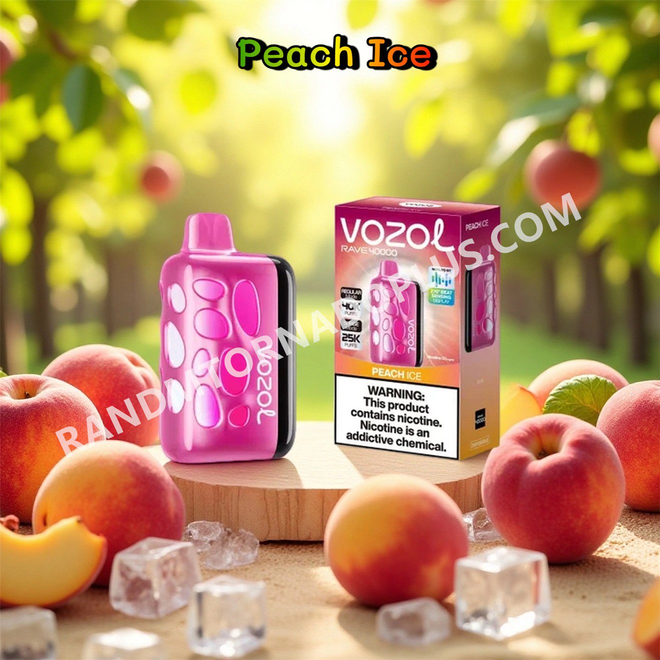 Peach Ice Vozol Rave 40000 Rtpdeffvr40000
