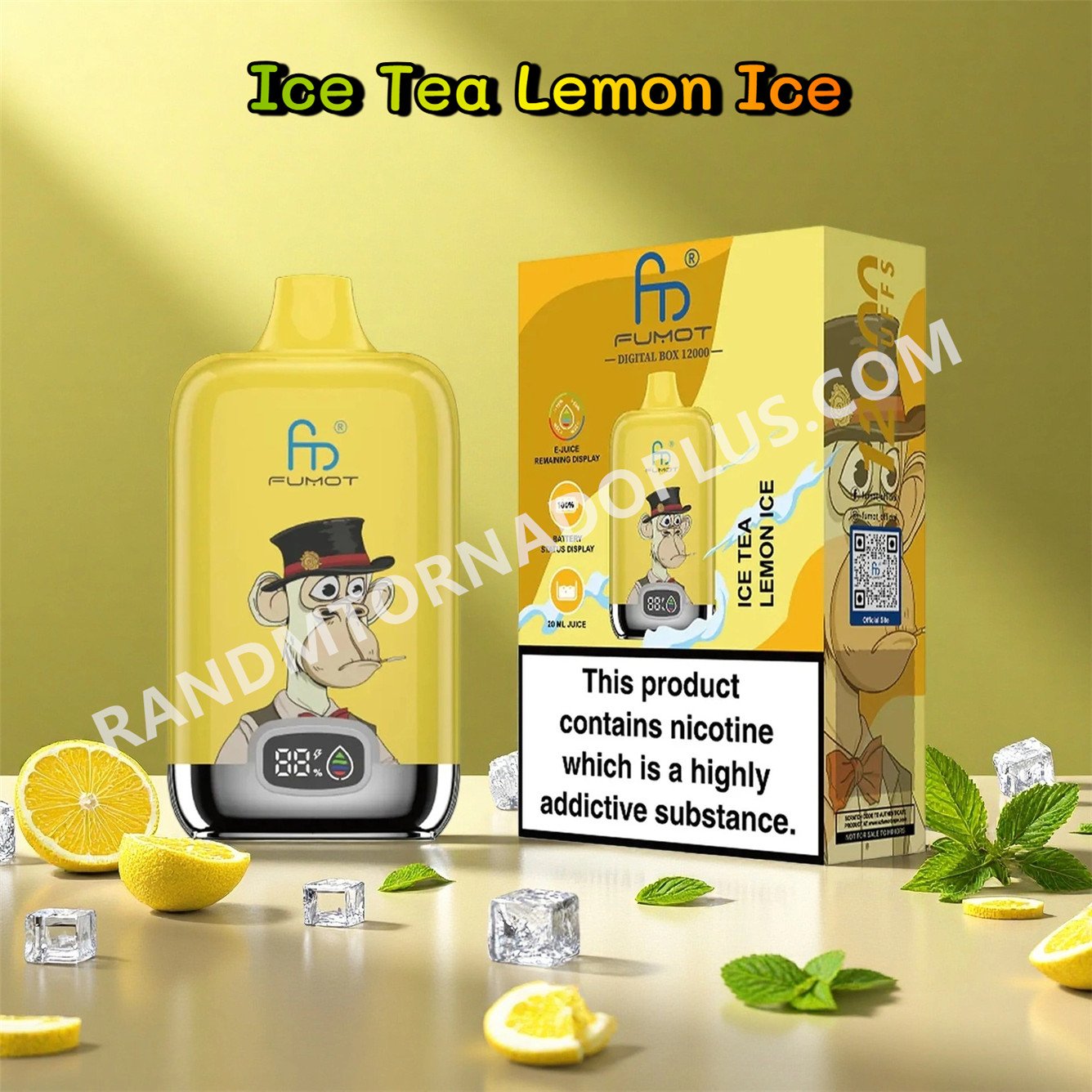 Ice Tea Lemon Ice 12k Fumot Digital Box 12000 Randm Tornado Rtdeffrt12000n2