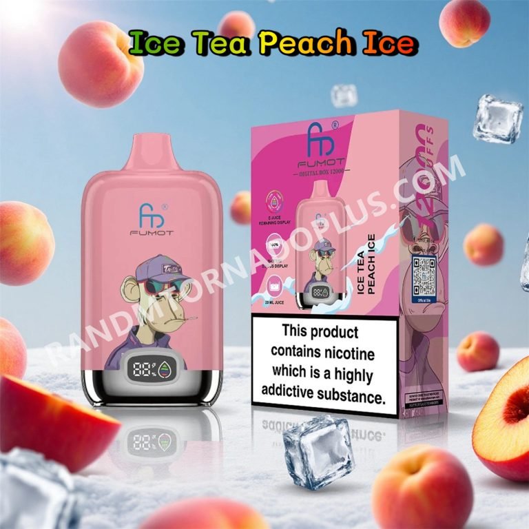 Ice Tea Peach Ice 12k Fumot Digital Box 12000 Randm Tornado Rtdeffrt12000n2