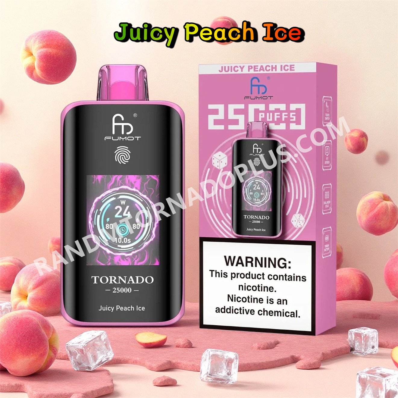 Juicy Peach Ice 25k Fumot Randm Tornado 25000 Rtdeffrt25000n2