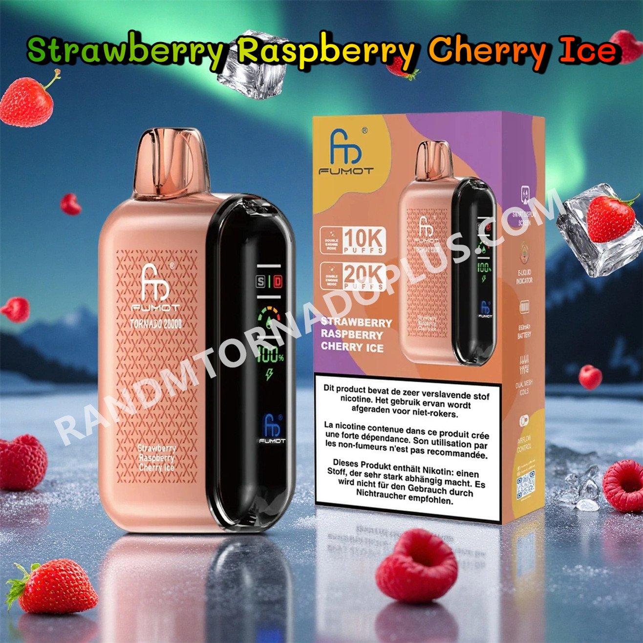 Strawberry Raspberry Cherry Ice 20k Fumot Tornado 20000 Rtdeffrt20000n2
