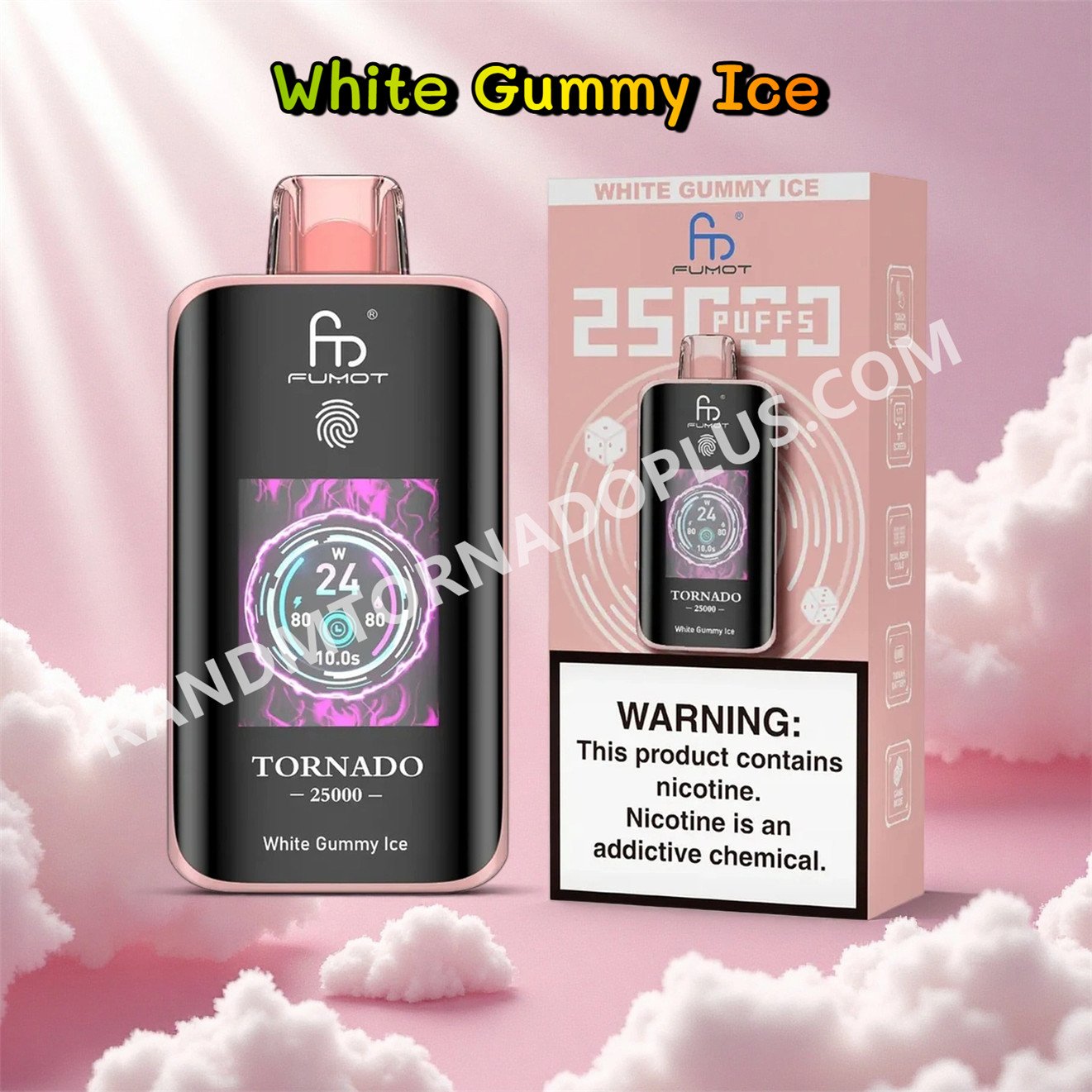 White Gummy Ice 25k Fumot Randm Tornado 25000 Rtdeffrt25000n2